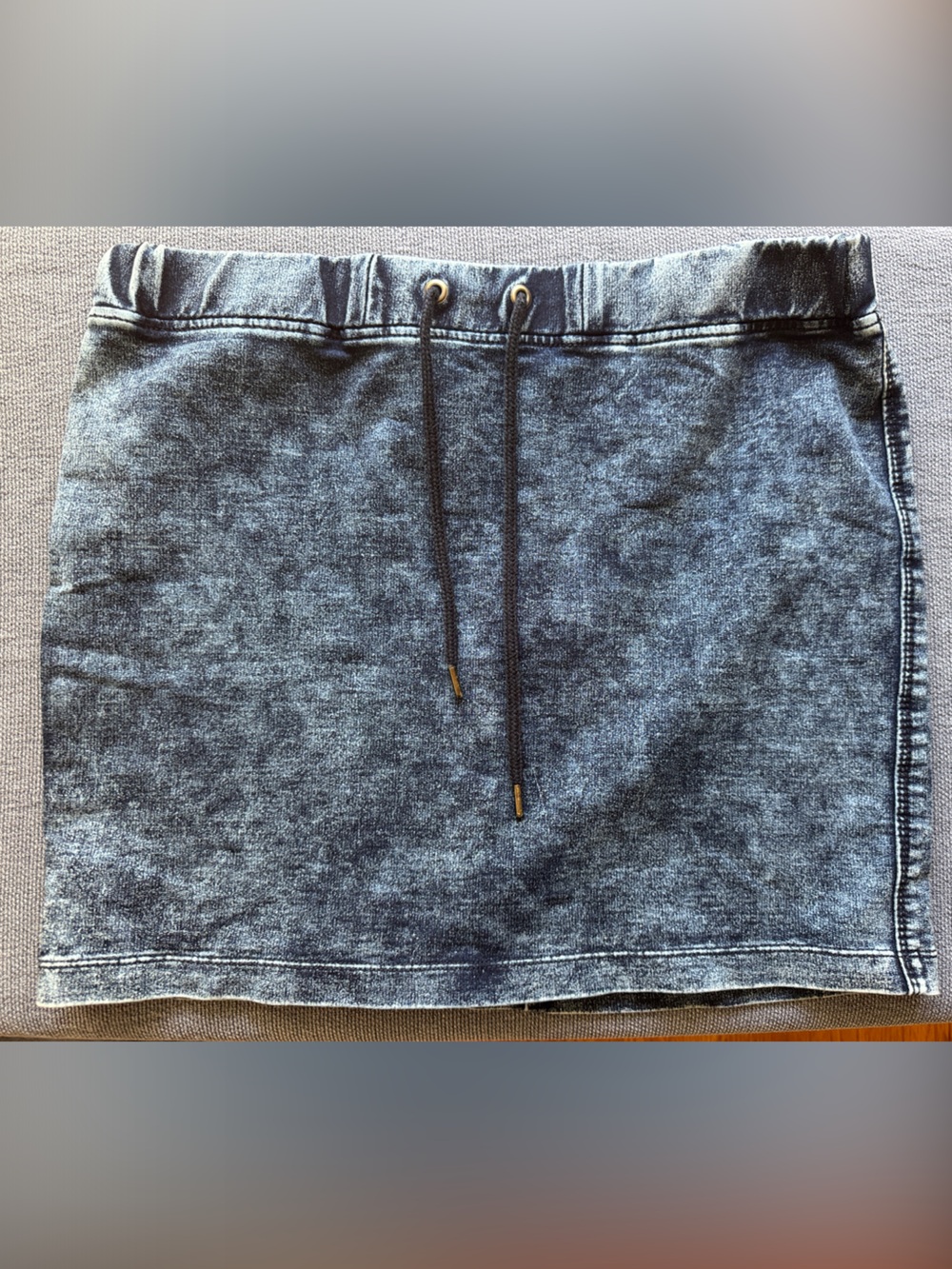 BONGO Heathered Black Drawstring Denim Skirt